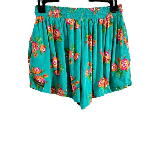 Matilda Jane Size XS Blue Multicolor Floral Tie Waist Long Walk Shorts - Picture 3 of 14